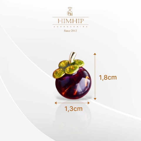 Pin Cài Áo HimHip Quả Măng Cụt Đáng Yêu HKCC Phủ Bóng 1,3*1,8cm