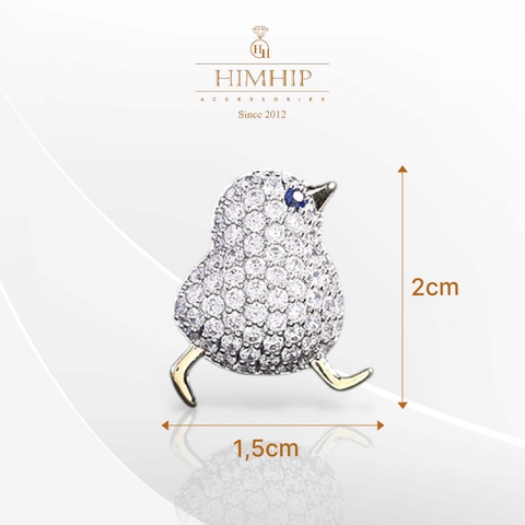 Trâm, Ghim Cài Áo HimHip Chim Ri Đáng Yêu HKCC Đính Phale 1,5*2cm