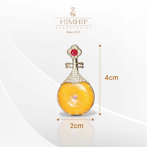 Trâm, Ghim Cài Áo HimHip Đàn Nhật Vàng Thanh Lịch HKCC Đính Phale 4*2cm