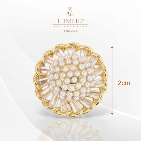 Trâm, Ghim Cài Áo Nhỏ HimHip Hướng Dương Sang Trọng HKCC Mix Trai 2cm