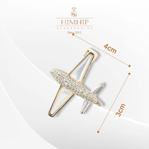 Trâm, Ghim Cài Áo HimHip Máy Bay Cánh Khảm Trai Đáng Yêu HKCC Đính Phale 3*4cm
