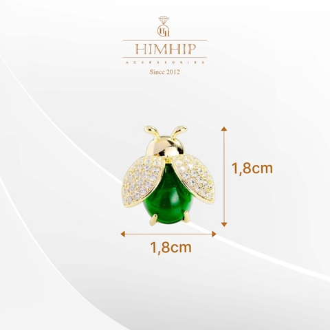 Pin Cài Áo HimHip Bọ Cánh Vàng Sang Trọng HKCC Đính Phale 1,8cm