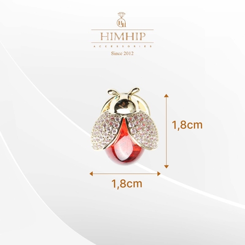 Pin Cài Áo HimHip Bọ Cánh Vàng Sang Trọng HKCC Đính Phale 1,8cm