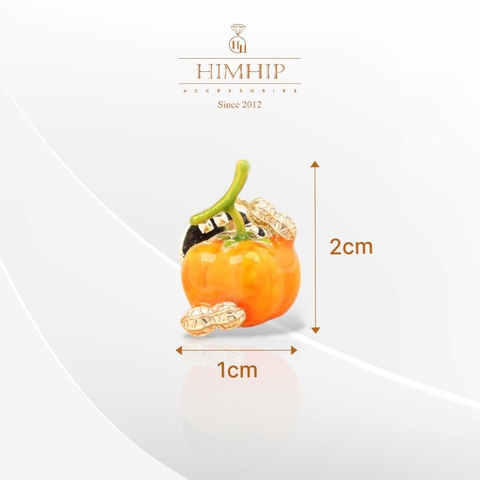 Pin Cài Áo HimHip Quả Bí Ngô Dễ Thương HKCC Phủ Bóng 1*2cm