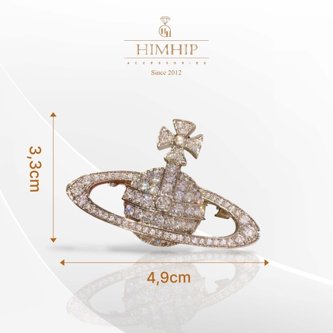Trâm, Ghim Cài Áo HimHip Vũ Trụ Sang Trọng HKCC Đính Phale 3,3*4,9cm