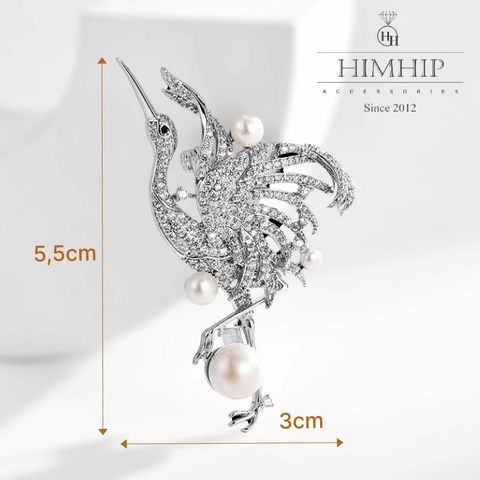 Trâm, Ghim Cài HimHip Hạc Tiên HKCC Mix Trai 3*5,5cm
