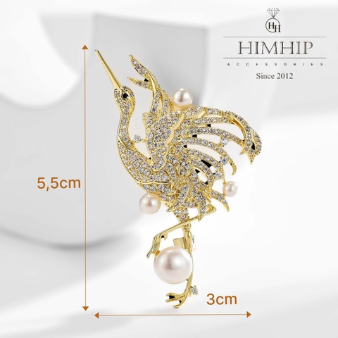 Trâm, Ghim Cài HimHip Hạc Tiên HKCC Mix Trai 3*5,5cm
