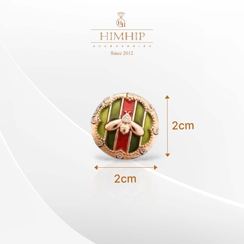 Pin Cài Áo HimHip Con Ong Họa Tiết Độc Đáo Sang Trọng HKCC Đính Phale 2*2cm