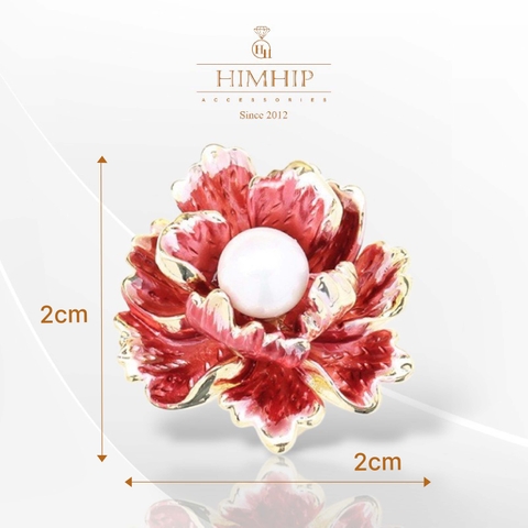 Trâm, Ghim Cài Áo Nhỏ HimHip Hoa Dâm Bụt Sang Trọng HKCC Mix Trai 2cm