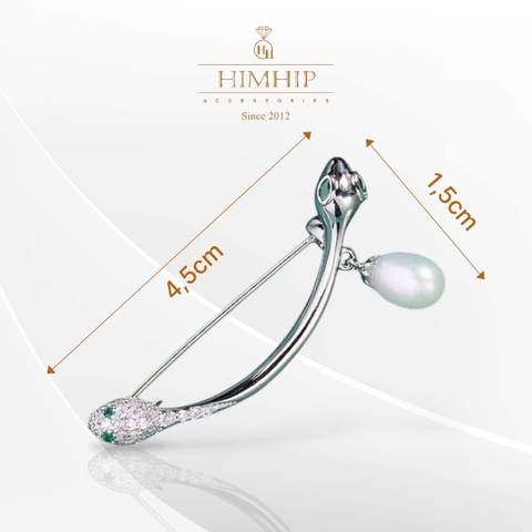 Trâm, Ghim Cài Áo Nam Nữ HimHip Song Tỵ Quý Phái HKCC Đính Phale Phối Hạt Giả Trai 4,5*1,5cm