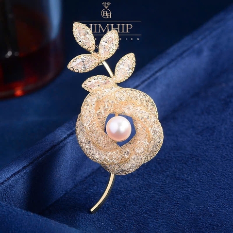 Set Quà 8/3 HimHip Khuyên Tai & Cài Áo Kèm Túi Hộp Thiệp - 265