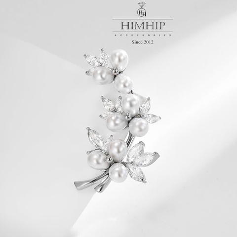 Set Quà 8/3 HimHip Khuyên Tai, Cài Áo & Kẹp Mái Kèm Túi Hộp Thiệp - 1170