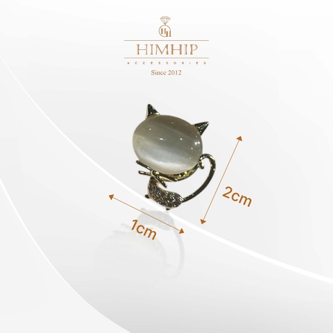 Pin Cài Áo HimHip Mèo Nhỏ Đáng Yêu HKCC Đính Phale 1*2cm