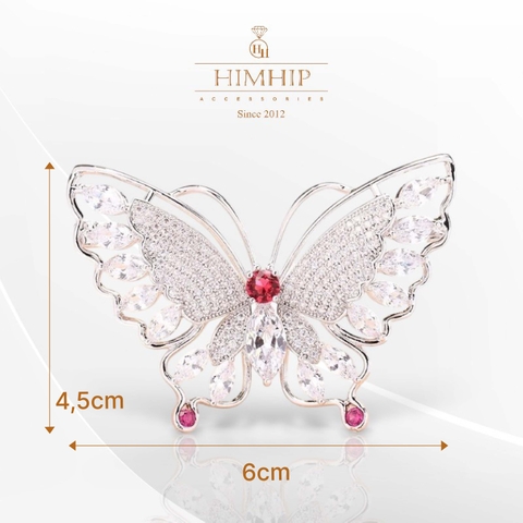 Set Quà 8/3 HimHip Khuyên Tai, Cài Áo & Kẹp Mái Kèm Túi Hộp Thiệp - 1172