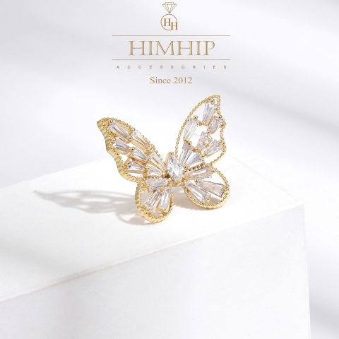 Set Quà HimHip Khăn Lụa Cao Cấp 53*53cm & Cài Áo Kèm Túi Hộp Thiệp - 1139