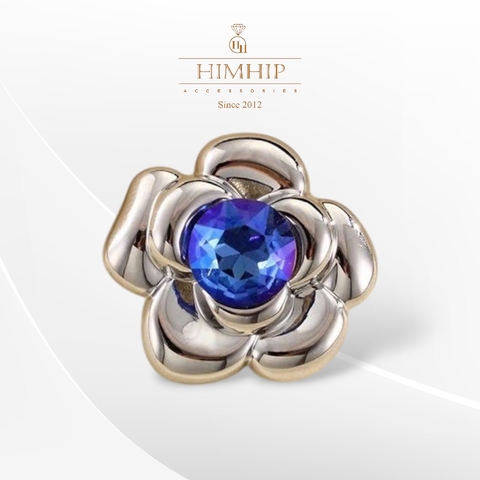 Trâm, Ghim Cài Áo Nhỏ HimHip Hoa Hồng Trơn Thanh Lịch Đính Phale 2,5cm - Trắng