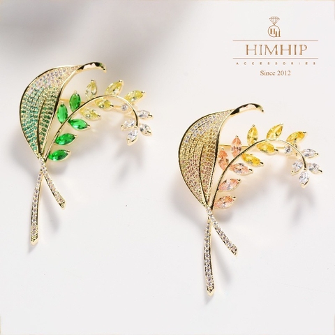 Trâm, Ghim Cài Áo HimHip Bông Lúa Thanh Lịch HKCC Đính Phale 4*6cm