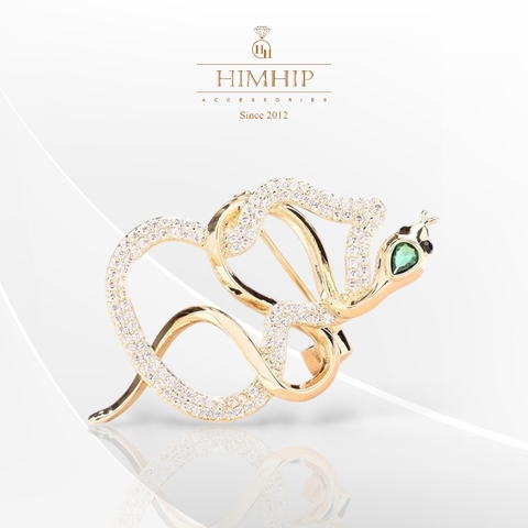 Trâm, Ghim Cài Áo Nam Nữ HimHip Rắn Hồ Lô May Mắn HKCC Mix Trai 2,5*4cm