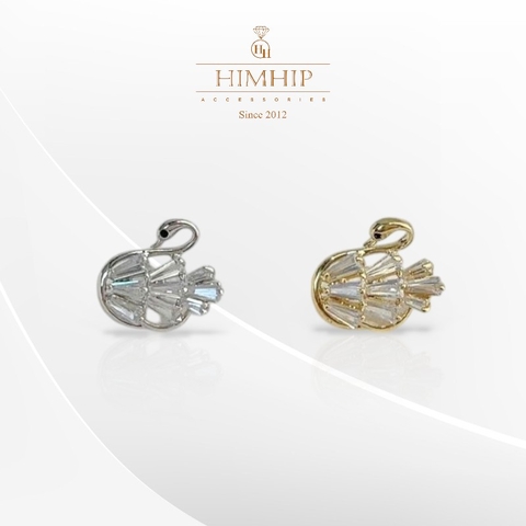 Pin Cài Áo HimHip Thiên Nga Nhỏ Xinh Xắn HKCC Đính Phale 1,5*1,5cm