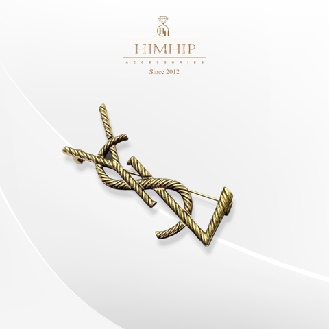 Trâm, Ghim Cài Áo HimHip Hình Chữ YSL Sang Trọng HKCC 3*7cm