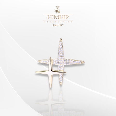 Trâm, Ghim Cài Áo Nhỏ HimHip 2 Ánh Sao Thanh Lịch HKCC Đính Phale 2,6*2,6cm nam nữ