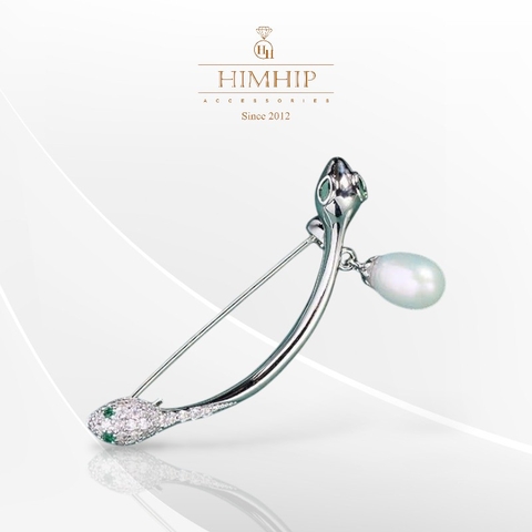 Trâm, Ghim Cài Áo Nam Nữ HimHip Song Tỵ Quý Phái HKCC Đính Phale Phối Hạt Giả Trai 4,5*1,5cm