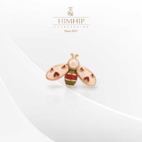 Pin Cài Áo HimHip Con Ong Hoạ Tiết Trái Tim Đáng Yêu HKCC Mix Trai 1,5*2,2cm