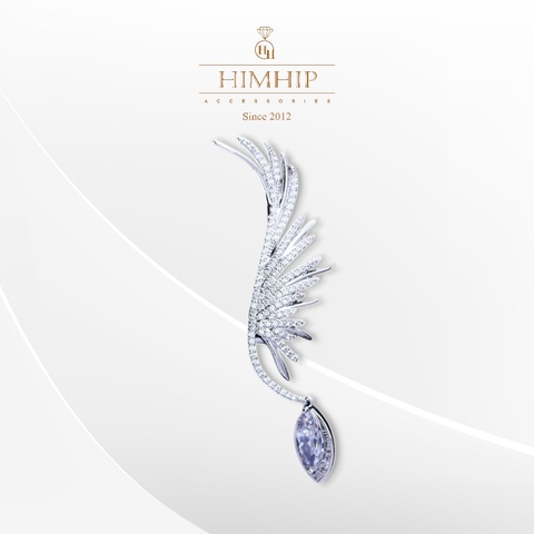 Trâm, ghim cài áo lông vũ phale sang trọng 5.5*1.5cm