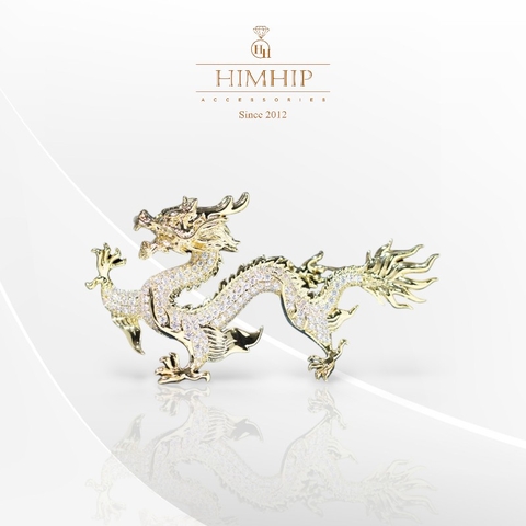 Trâm, Ghim Cài Áo HimHip Rồng Bay Sang Trọng HKCC Đính Phale 3,4*6cm