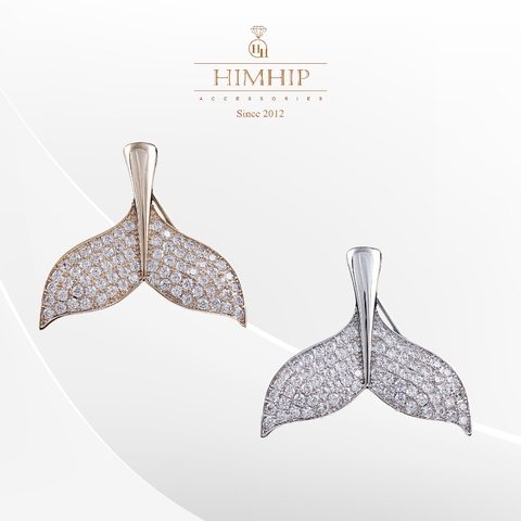 Trâm, Ghim Cài Áo Nhỏ HimHip Đuôi Cá Thanh Lịch HKCC Đính Phale 1,4cm