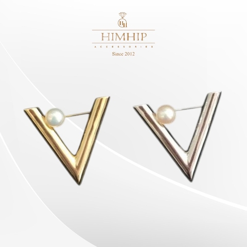 Trâm, Ghim Cài Áo HimHip Chữ V Thanh Lịch HKCC Mix Trai 3,5cm