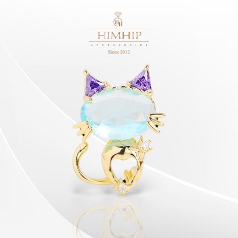 Trâm, Ghim Cài HimHip Mèo Con HKCC Đính Phale 2*2,5cm