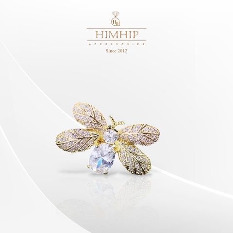 Pin Cài Áo HimHip Con Ong Vàng Cánh Lấp Lánh Sang Trọng HKCC Đính Phale 2,5 cm