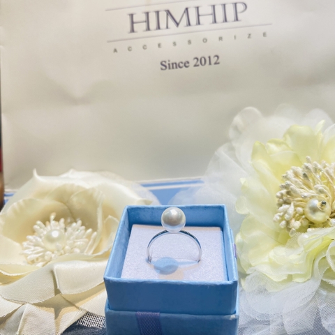 Set Quà Tết HimHip Yên Ngọc Thanh Đình (Dây Chuyền, Khuyên, Nhẫn Tinh Thể Trai 8Ly, Cài Áo Chuồn)