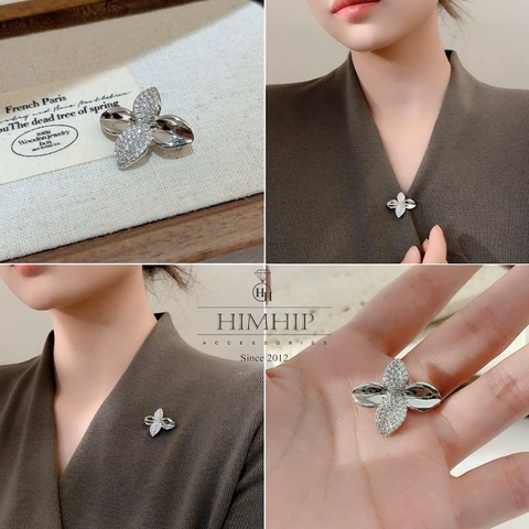 Set Quà HimHip Khuyên Tai & Cài Áo Kèm Túi Hộp Thiệp - 308