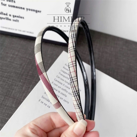 Bờm Tóc HimHip Composite Dáng Mảnh Họa Tiết Caro 0.9cm