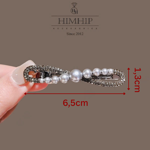 Kẹp Mái Mỏ Vịt HimHip HKCC Xoắn Vòng Đôi Phối Hàng Giả Trai Thanh Lịch 6.5*1.3cm