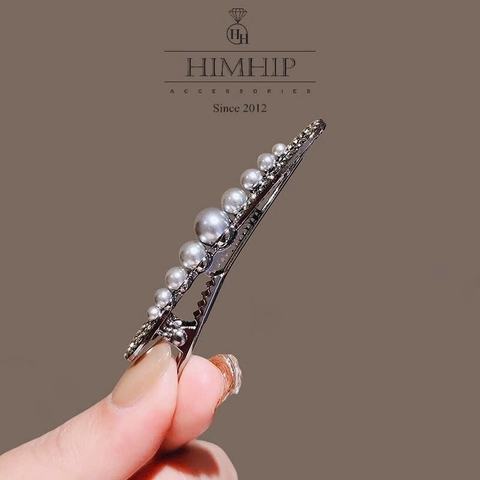 Kẹp Mái Mỏ Vịt HimHip HKCC Xoắn Vòng Đôi Phối Hàng Giả Trai Thanh Lịch 6.5*1.3cm