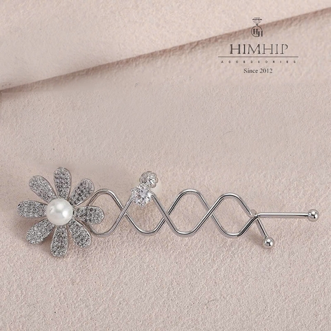 Set Quà 8/3 HimHip Khuyên Tai, Cài Áo & Kẹp Mái Kèm Túi Hộp Thiệp - 1170
