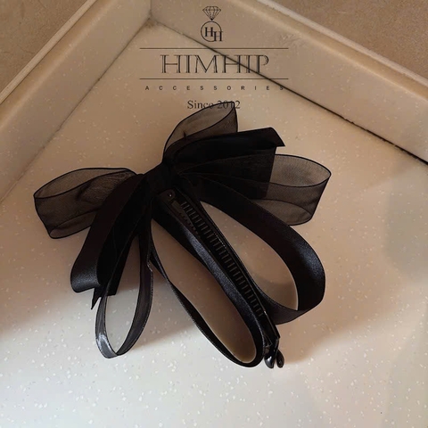 Kẹp Móc Dọc HimHip Composite Nơ Vải Nhiều Lớp 14*4cm