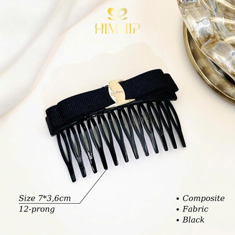 Xước nơ mặt KL đen thanh lịch 7x3,6cm