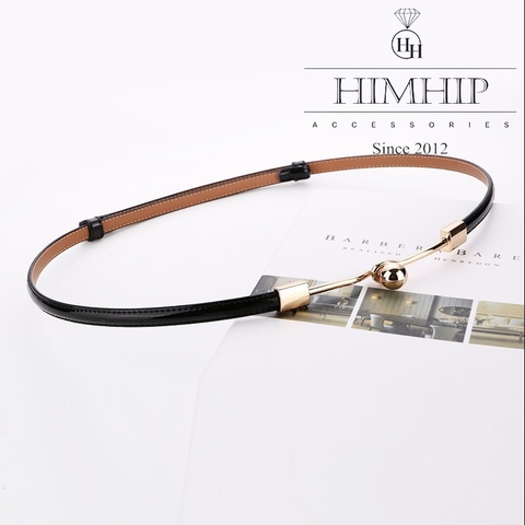 Dây Lưng HimHip Da Thật Khóa Hình Giọt Nước Sang Trọng 78cm