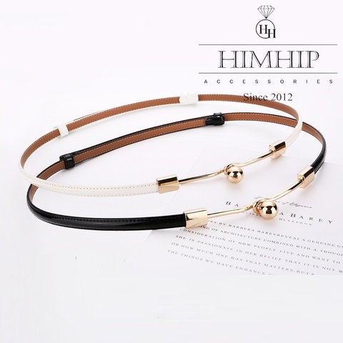Dây Lưng HimHip Da Thật Khóa Hình Giọt Nước Sang Trọng 78cm
