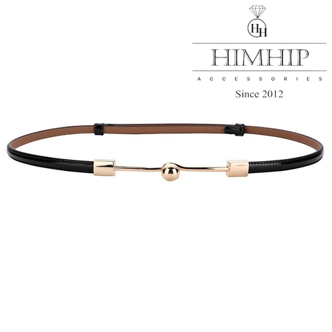 Dây Lưng HimHip Da Thật Khóa Hình Giọt Nước Sang Trọng 78cm