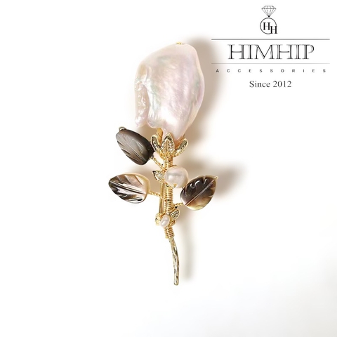 Trâm, Ghim Cài Áo HimHHip Cành Hoa Sang Trọng Mix Trai 1,7*5,5cm