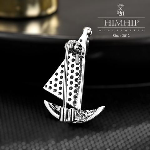 Trâm, Ghim Cài Áo HimHip Chiếc Thuyền Buồm Thanh Lịch HKCC Đính Phale 1,8*2,3cm nam nữ