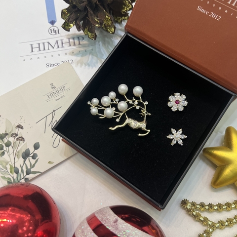 Set Quà Noel HimHip Cài Áo Kèm Túi Hộp Thiệp - 488