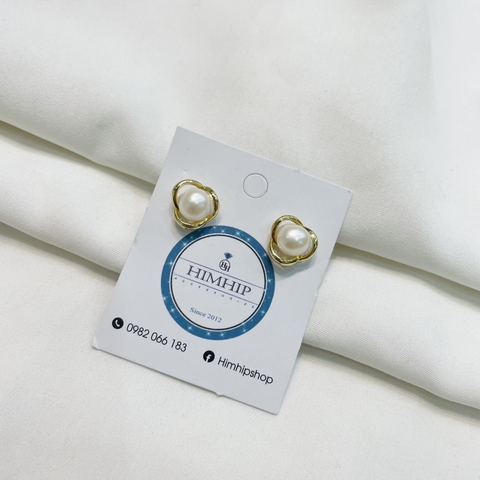 Khuyên Tai Nụ HimHip Hoa Nhụy Trai Thanh Lịch HKCC Mix Trai 1.2x1.2cm Phụ Kiện Áo Dài