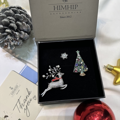 Set Quà Noel HimHip Cài Áo Kèm Túi Hộp Thiệp - 500