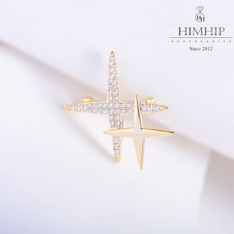 Trâm, Ghim Cài Áo Nhỏ HimHip 2 Ánh Sao Thanh Lịch HKCC Đính Phale 2,6*2,6cm nam nữ